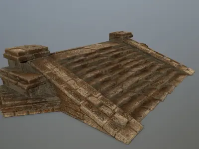 stair brick chimney Low-poly 3D model