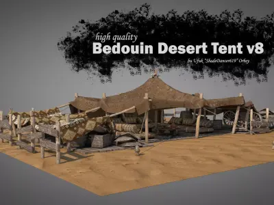 Bedouin Desert Tent v8 3D model