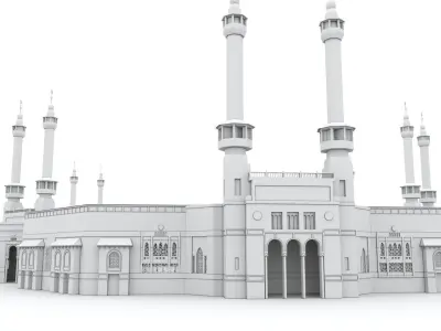 masjid al haram mecca saudi arabia Low-poly 3D model