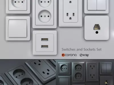 Switches and Sockets Set 3D model