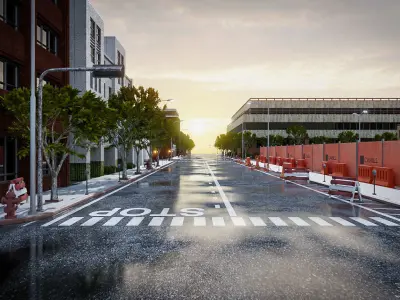 URBAN CITY SCENE Low-poly 3D model