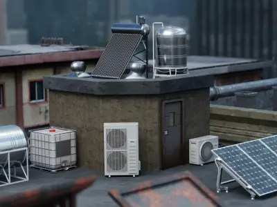 Rooftop Kit Low-poly 3D model