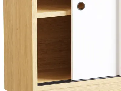 Living Room Contemporary Manufactured Wood Sideboard with Doors 3D model