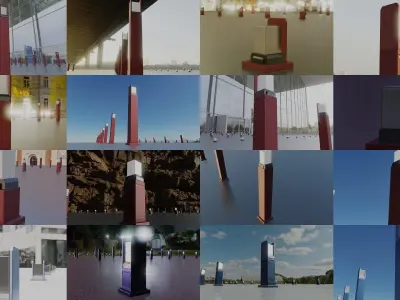 Street Light 8 Bollard All Versions 3D Model Pack