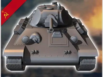T-34-76 M1941 - Soviet army WW2 Second World East front Ostfront 3D print model V1
