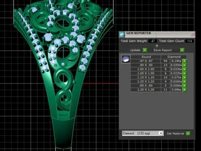 Diamond Ring for Women 3D print model 34