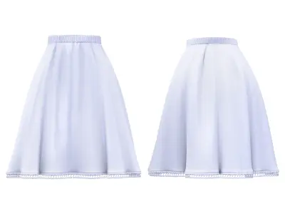 Casual Two Piece White Dress With Shoes Low-poly 3D model