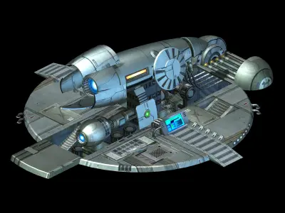 Spaceship - Ground Fortress 09 3D model