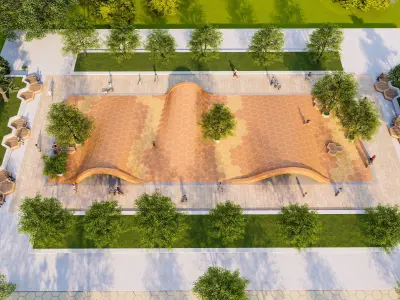 Park-Landscape illuminated park with people 3D model