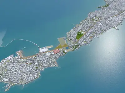 Conakry Guinea 50km Low-poly 3D model