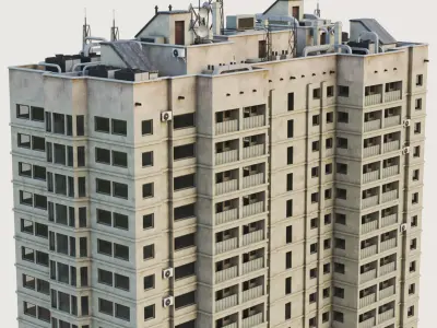 Building Skyscraper City Town Downtown Office Space Work Street Low-poly 3D model