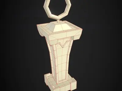 Stylized lamp Low-poly 3D model