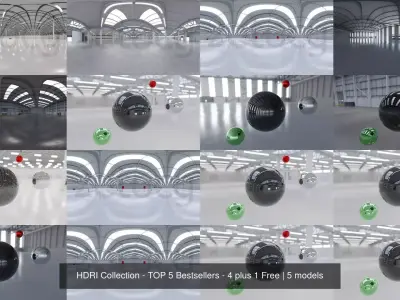 HDRI Collection - TOP 5 Bestsellers - 4 plus 1 Free Texture