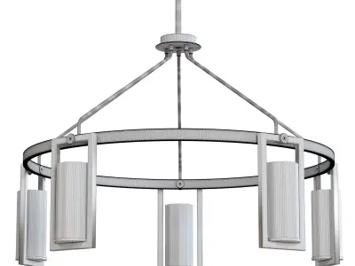 Ramos Matte Black and Warm Gold Ring Chandelier 3D model