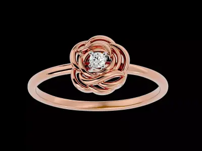 Light Minimalist Diamond Ring Earrings Pendant Set 3D print model