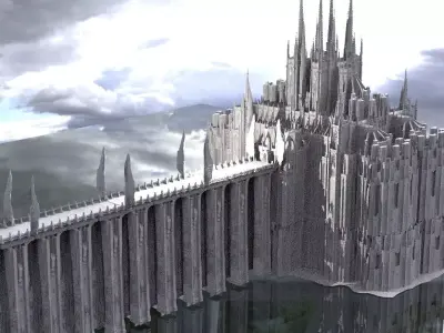 League of legends Inspired Cathedral extravagant Angel Bridge 3D 3D model