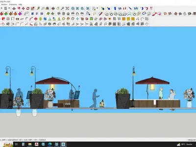 landscape environment pedestrian 3D model