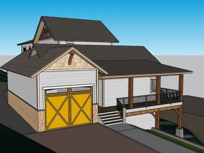 659 Wooden big House 3D model