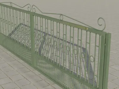 3D old Gate  Low-poly 3D model