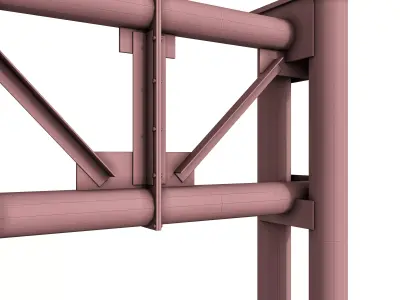 Direction sign on an L-shaped support 3D model
