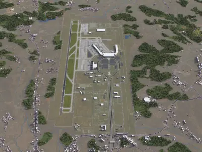 Nanchang - 3D Airport Model Low-poly 3D model