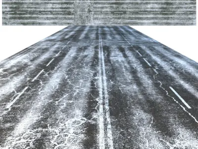 Snow covered road Low-poly 3D model