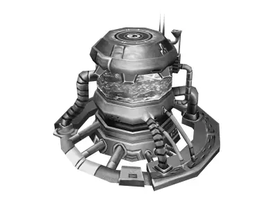 Energy-reserve futuristic space station 3D model