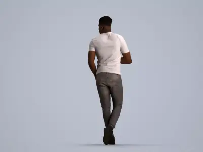 00167Raymond005 - Adult Black man walking through public space 3D model