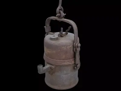 Antique miners lamp 3D model
