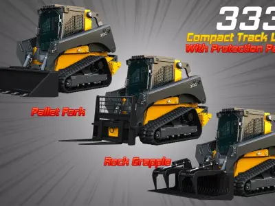 333G Compact Track Loader - 3 in 1 3D Model Pack