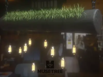 Light Hanging Wood 3D model