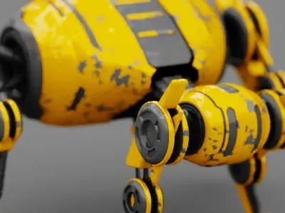 4Leg bot  Rigged 3D model