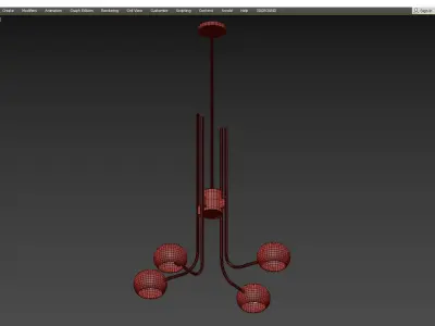 Bronzetto B TULIP CHANDELIER Low-poly 3D model