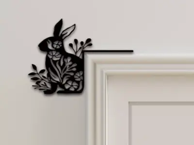 Rabbit Door Corner Decor 3D print model 5