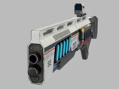 Sci Fi Shotgun Low-poly 3D model