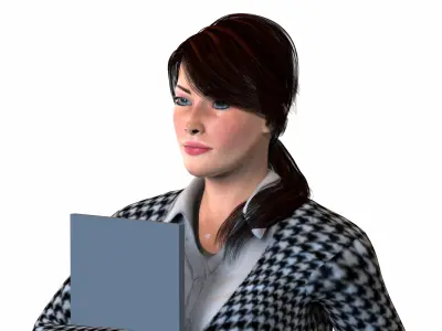 Business Woman Character rigged Low-poly 3D model
