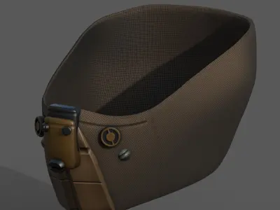 Gas mask respirator scifi futuristic 3d  Low-poly 3D model 19