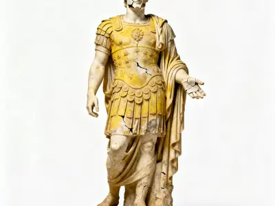 Stylized Roman Commander Statue 3D Model Low-poly 3D model