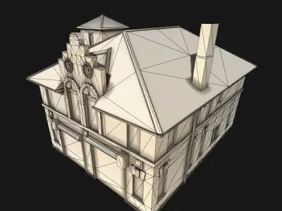 Fire Department Building Low-poly 3D model