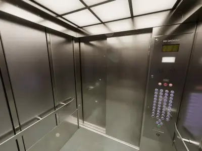 Real-time Elevator Cab Interior 04 Low-poly 3D model