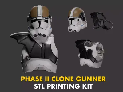 Phase 2 Clone Trooper Gunner kit - 3D Print Model 3D print model