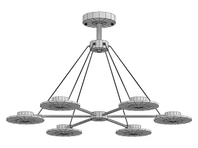 nadin chandelier with five lights in gold 3D model