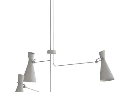 Simone pendant light with three lamps hanging from it 3D model