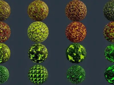 90 Sci-fi Alien Hazardous Seamless PBR Texture Pack Texture