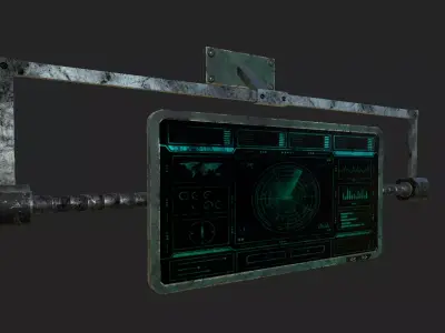 Sci-fi Panel Element Low-poly 3D model