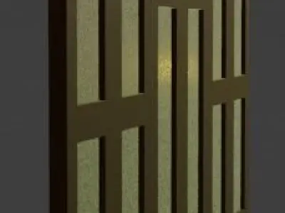 Sliding door Low-poly 3D model