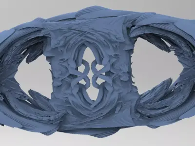 Baroque Gilded Drake Crest wall 4 3D model