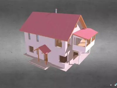 Family House Low-poly 3D model