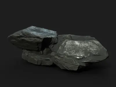 Low Poly Black Rock 230322 - Ultra HD 16K Texture Low-poly 3D model