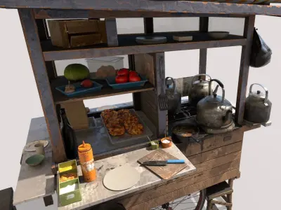 Street Food Cart 3D model